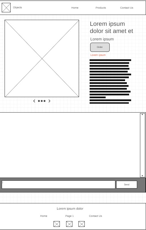 Product wireframe page